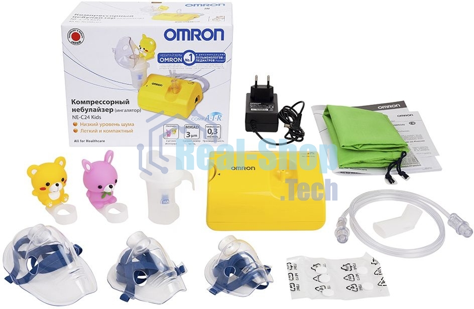 Ингалятор OMRON NE-C24 Kids компрессорный, детский, желтый