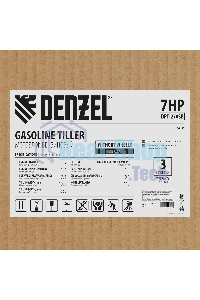 Мотоблок Denzel DPT-270SB, 7 л.с., ремен.сцеп, фрез 3х4, ШОМ, без колес, передачи 2В/1Н