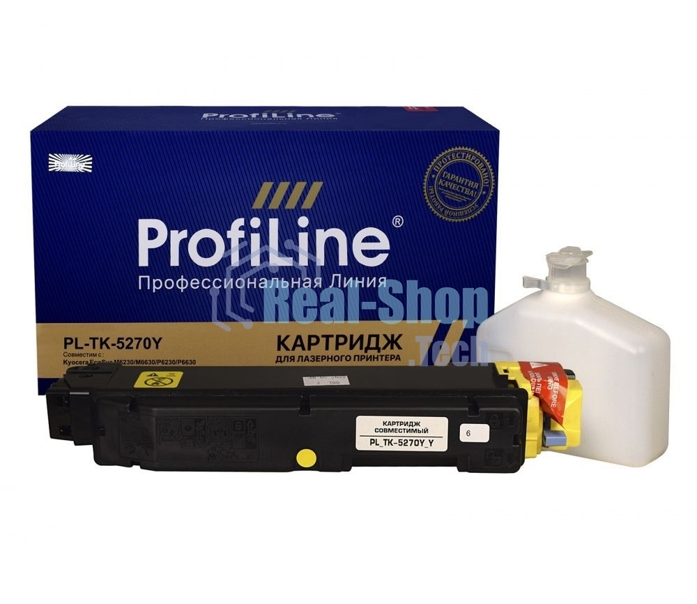 Картридж Тонер-туба ProfiLine PL-TK-5270Y для принтеров Kyocera EcoSys M6230/M6630/P6230/P6630 желтый 6000 копий