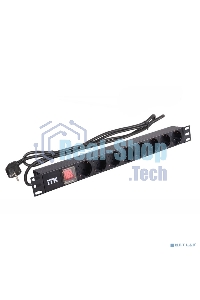 Блок розеток 19 (8шт)PDU с LED выкл.алюм.профиль 1U шнур 2м вилка DIN49440 (нем.станд.) PH12-8D1 ITK