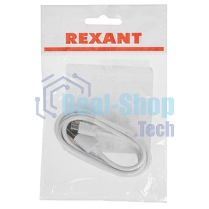 Кабель Rexant USB кабель microUSB длинный штекер 1М белый