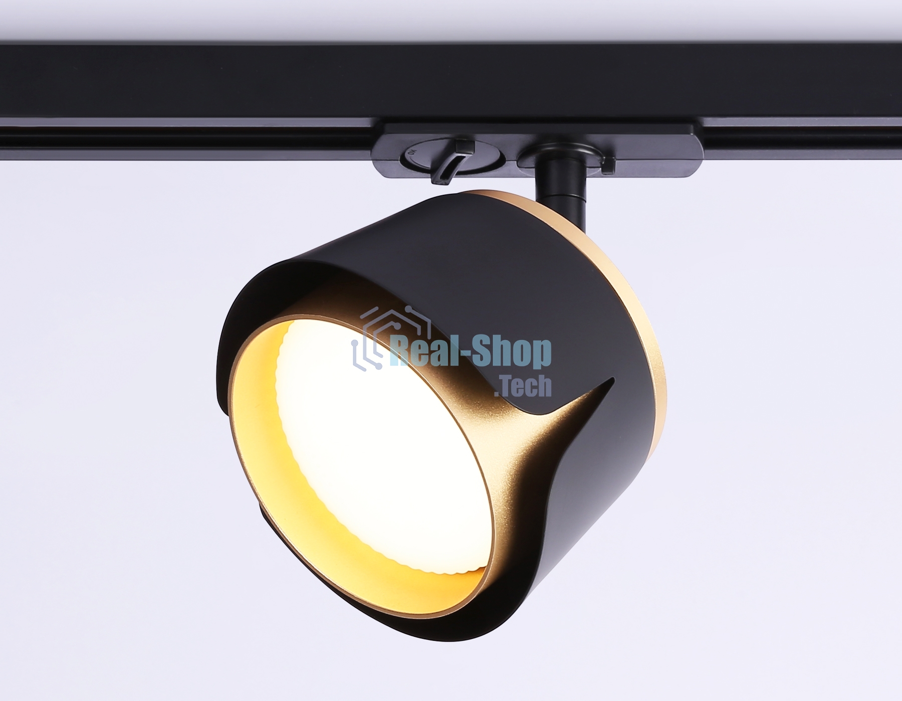 Трековый однофазный светильник Ambrella light GL5344 BK/GD черный/золото GX53 D100*66