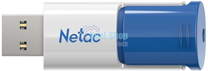 Флешка USB Netac U182 Blue (NT03U182N-256G-32BL), 256Gb, USB 3.0, R/W 70/30, белый/синий