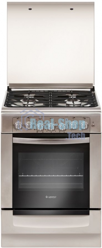 Плита комбинированная Gefest ПГЭ 6102-03 0027 серый, конфорок 4 шт, духовка 55 л, 60 см x 85 см x 60 см