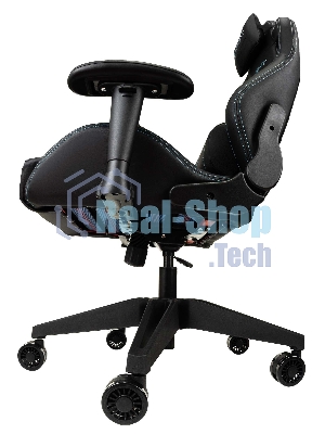 Кресло Knight Outrid Smile черный, экокожа, 120 кг, механизм качания