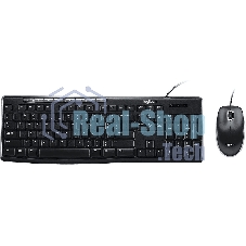 Комплект клавиатура+мышь Logitech Desktop MK200 проводной, USB, 1000 DPI, чёрный