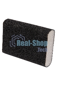 Губка для шлифования Сибртех, 100 х 70 х 25 мм, овал, средняя жесткость, P60