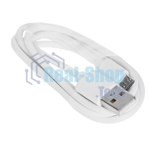 Кабель Rexant USB кабель microUSB длинный штекер 1М белый