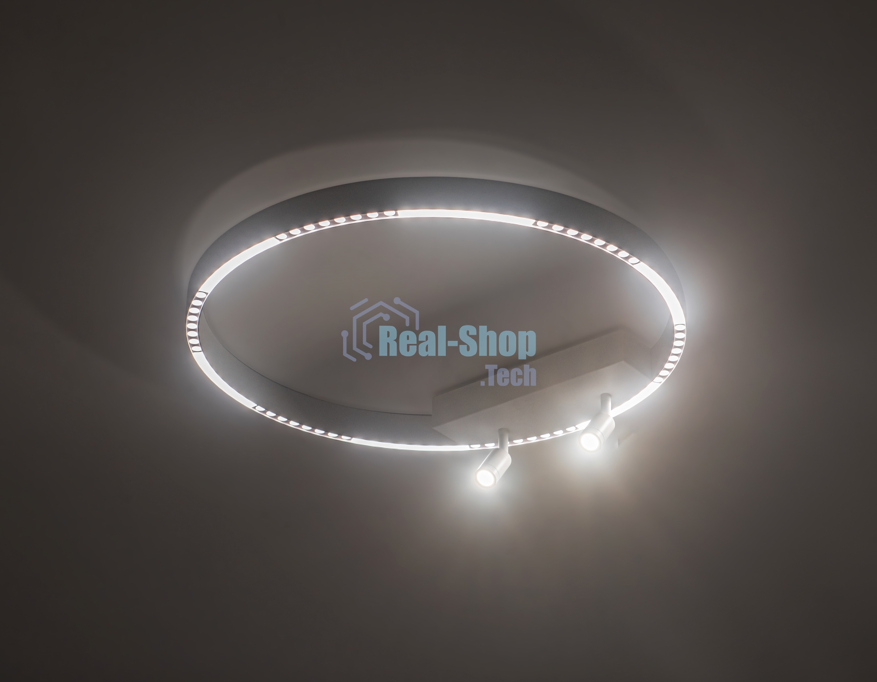 Потолочный светодиодный светильник Ambrella light FL5807/1+2 WH белый 40W 3000K/4200K/6400K D600*95 (без ПДУ)