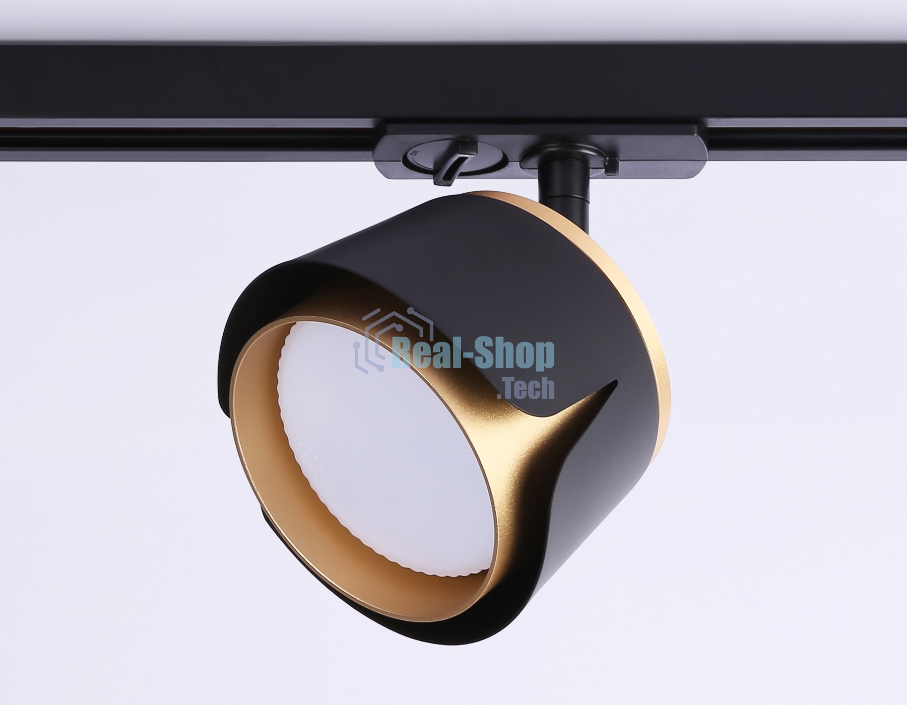 Трековый однофазный светильник Ambrella light GL5344 BK/GD черный/золото GX53 D100*66