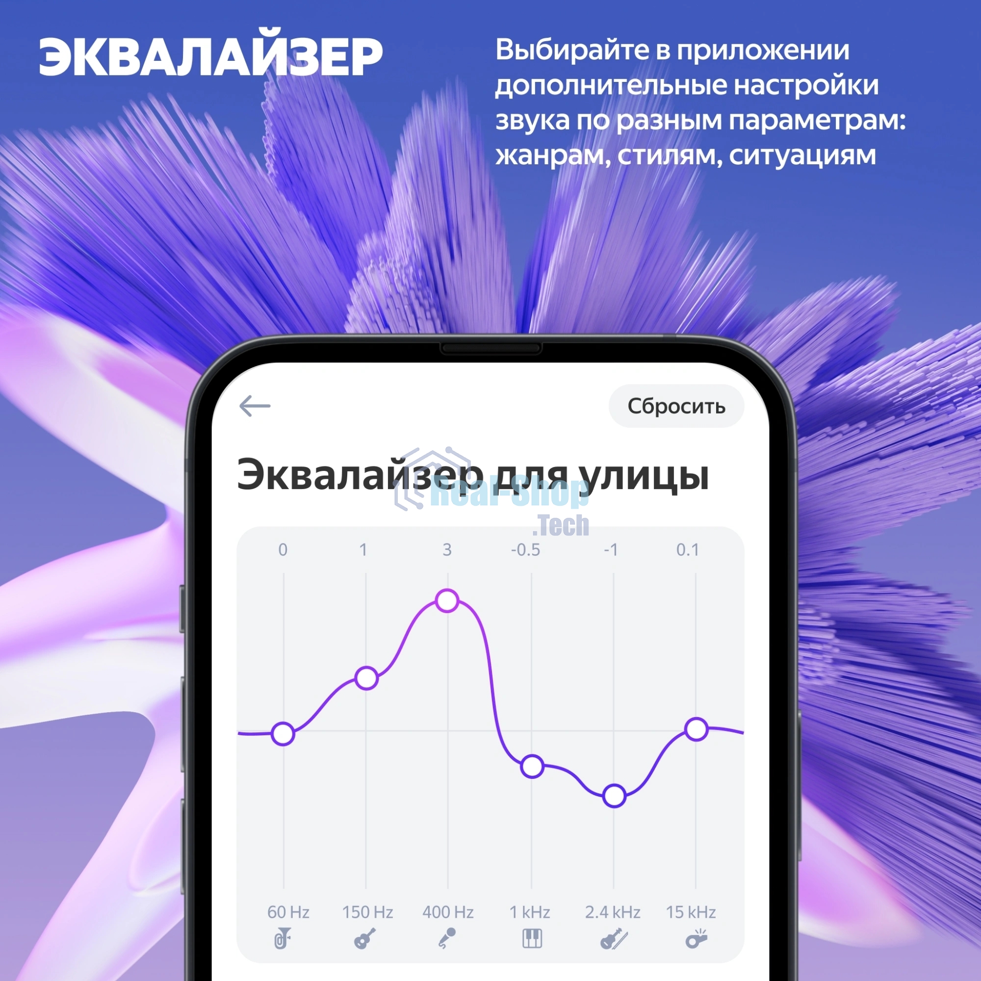 Умная колонка Яндекс Станция Стрит, 30Вт, компактная, 2 динамика, Wi-Fi, Bluetooth 5.0, Алиса, фиолетовый
