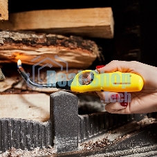 Бытовая газовая пьезозажигалка с классическим пламенем многоразовая (1 шт.) желтая СК-302W с гибким стержнем Сокол