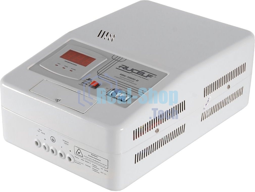 Стабилизатор RUCELF SRW-10000-Dоднофазный, цифровой 220В 10000ВА вх.:140-260Внастенный