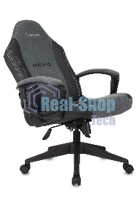 Кресло игровое Бюрократ Zombie Hero серый текстиль/эко.кожа крестов. пластик