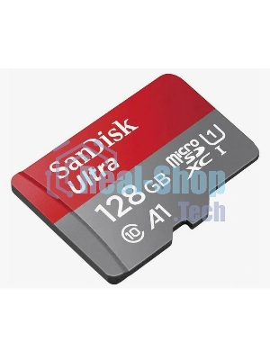 Флеш карта microSDXC 128GB SanDisk Ultra Class 10, UHS-I, R 100 МБ/с, SDSQUNR-128G-GN3MN адаптер на SD