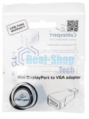Переходник miniDisplayPort - VGA, Cablexpert A-mDPM-VGAF-01, 20M/15F, черный, пакет