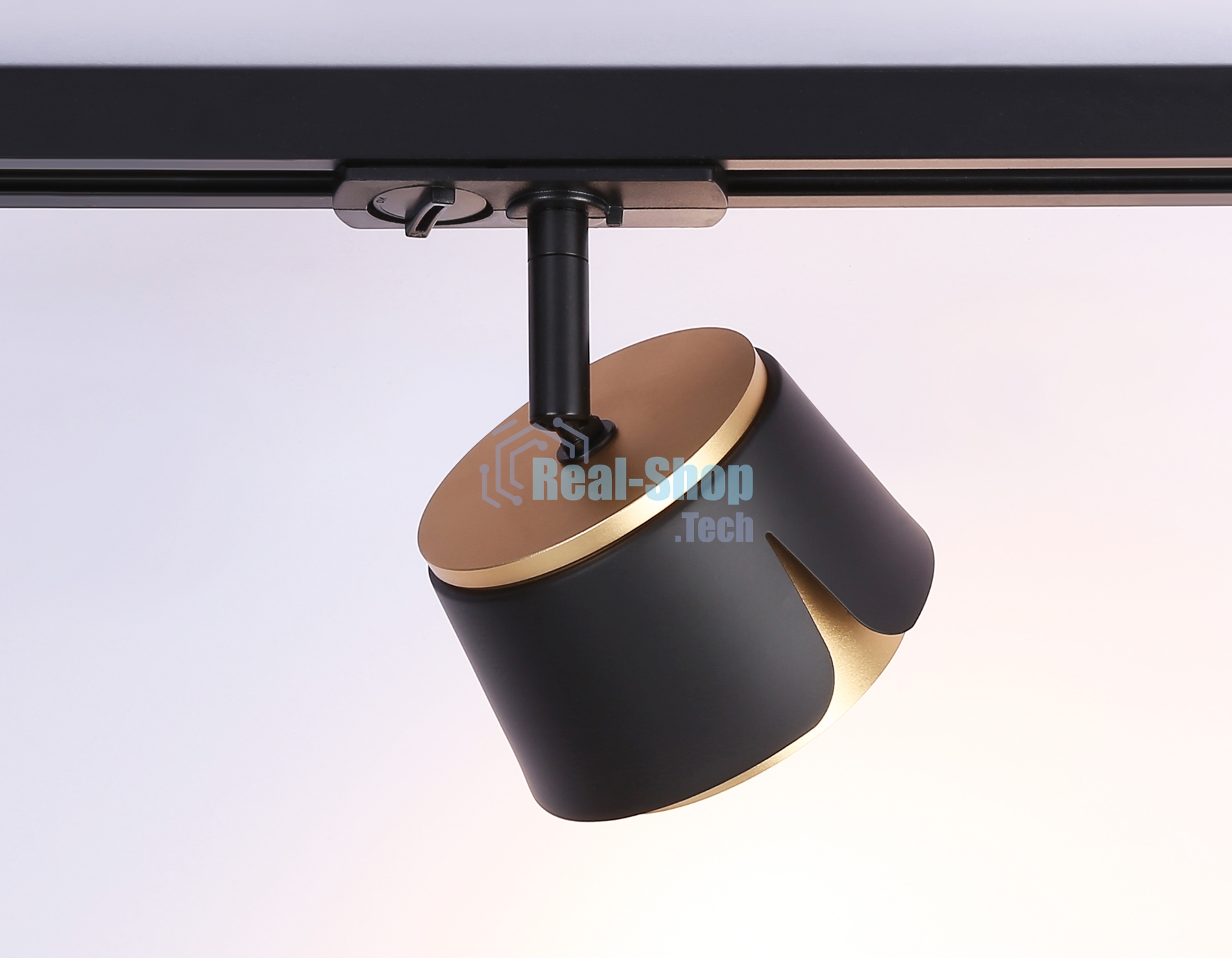 Трековый однофазный светильник Ambrella light GL5344 BK/GD черный/золото GX53 D100*66