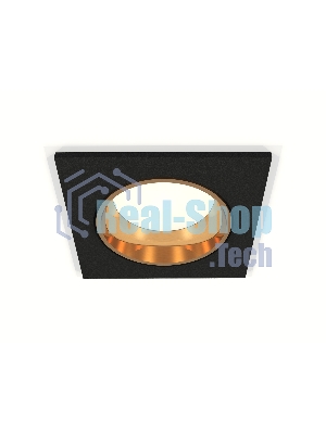 Комплект встраиваемого светильника Ambrella light XC6521004 SBK/PYG черный песок/золото желтое полированное MR16 GU5.3 (C6521, N6113)