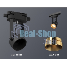 Светильник Ambrella light XT6602044 PBK/PYG черный полированный/золото желтое полированное MR16 GU10 (C6602, N6134)