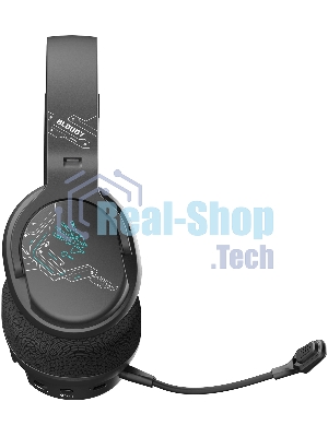 Гарнитура Bloody GR370 черный, беспроводная + проводная, Bluetooth, до 45 ч, подсветка