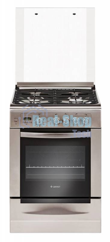 Плита газовая Gefest ПГ 6100-04 0004 серебристый, конфорок 4 шт, духовка 52 л, 60 см x 85 см x 60 см