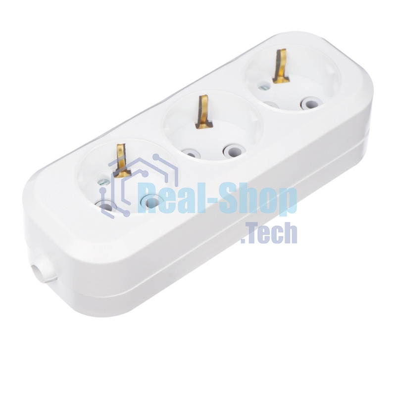 Колодка Rexant 3 гнезда с заземлением 11-8704