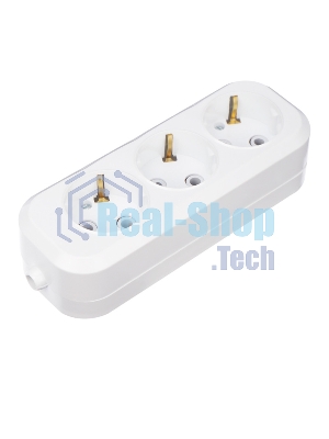 Колодка Rexant 3 гнезда с заземлением 11-8704