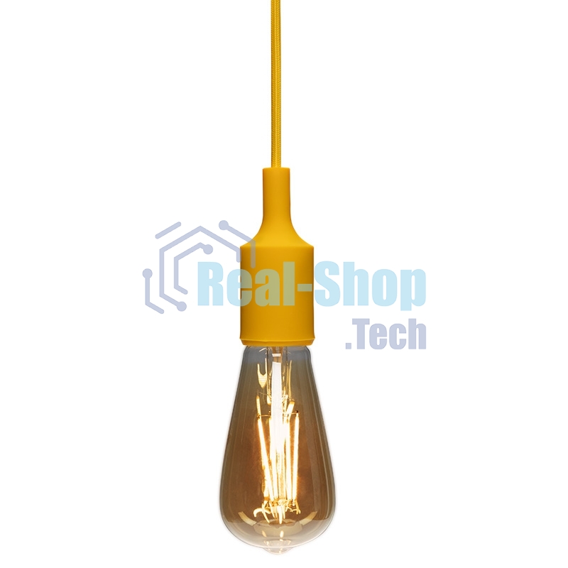 Патрон E27 Rexant силиконовый со шнуром 1 м желтый