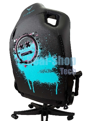 Кресло Knight Outrid Smile черный, экокожа, 120 кг, механизм качания