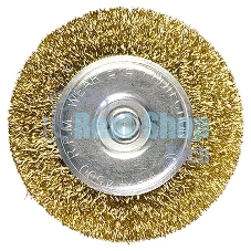 Кордщетка Matrix для дрели 75 мм плоская со шпилькой латунированная витая проволока