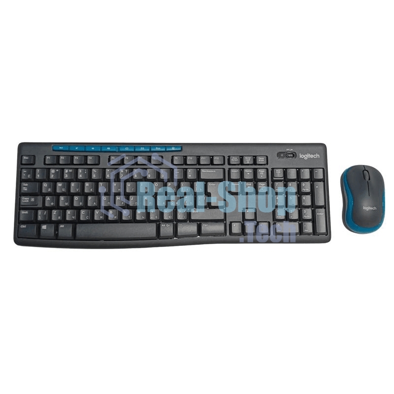 Комплект клавиатура+мышь Logitech MK275 беспроводной, USB, 1000 DPI, голубой/чёрный