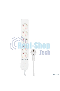 Сетевой фильтр Гарнизон EPS-5-W-2 5р, 2.0, 10А, 2 м, ур.защиты 2+, белый, пакет (21442)