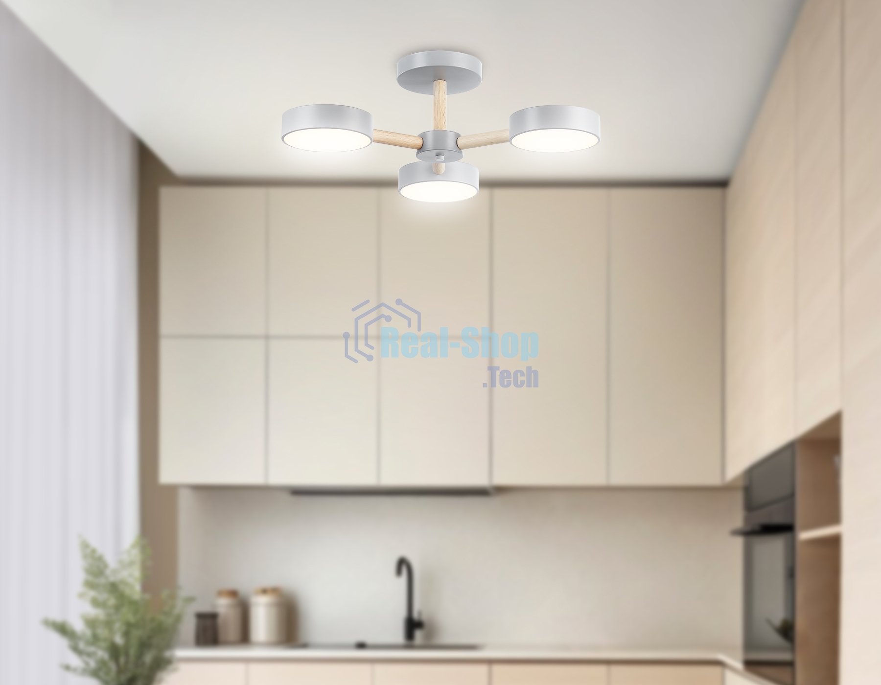 Светильник Ambrella light FL4822/3 GR серый 3000K-6400K 40W D580*160 (ПДУ ИК)