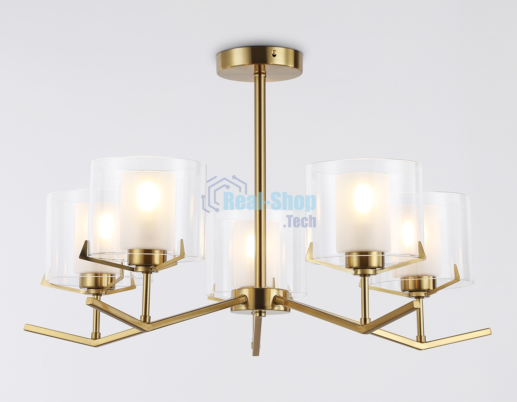 Светильник Ambrella light LH57007/5 BS/FR латунь/белый матовый E14/5 max 40W D690*390