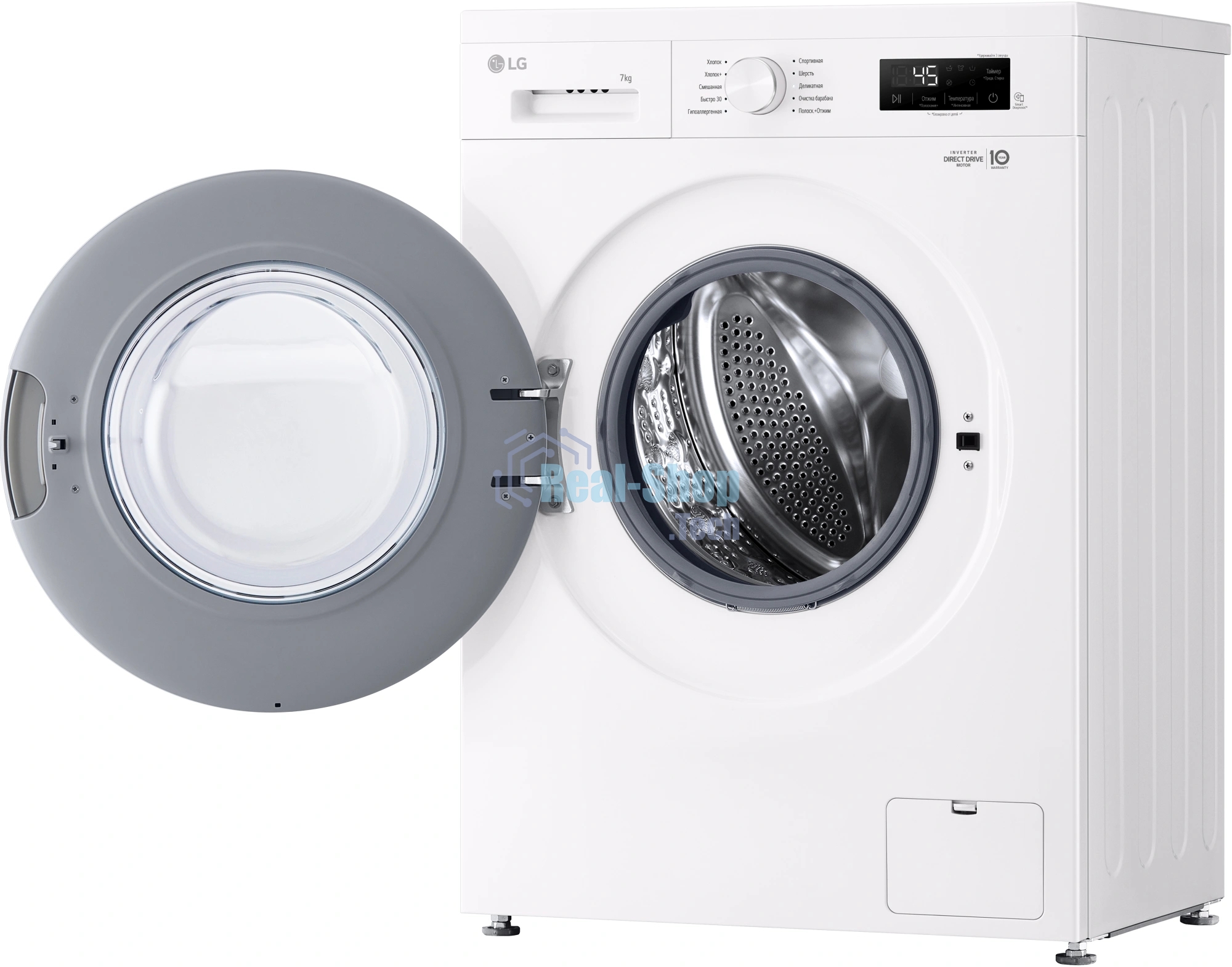 Стиральная машина LG F2Y1HS3W белый, загрузка фронтальная 7 кг, 1200 об/мин., класс: А