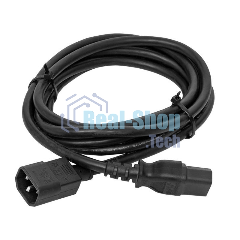Кабель питания TERACOM для PDU IEC 60320 C13 - IEC 60320 C14 сечение 3x1.5мм2 250В 10A длина 2.0 метра