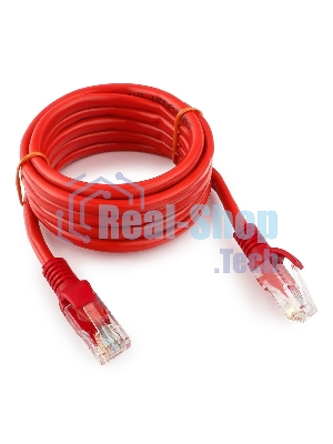 Патч-корд UTP Cablexpert cat.5e, 2м, литой, многожильный, красный
