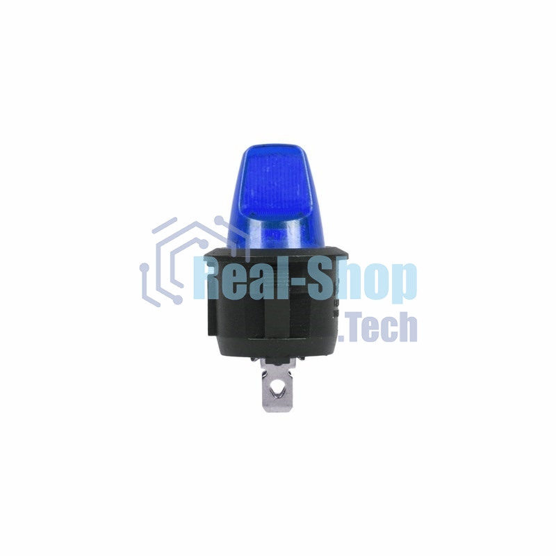 Выключатель клавишный Rexant круглый 12V 16А (3с) ON-OFF синий с подсветкой