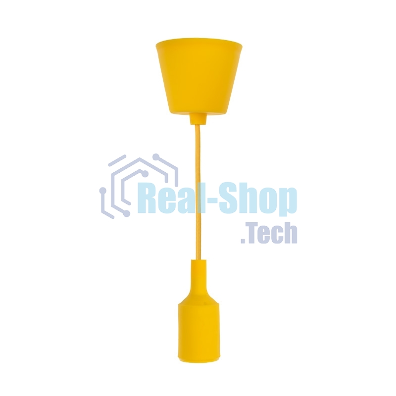 Патрон E27 Rexant силиконовый со шнуром 1 м желтый