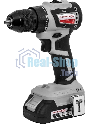 Дрель-шуруповерт ИНТЕРСКОЛ ДА-13/18В 50 КОМБИ, 18 В, 2 Ач, 50 Нм, бесщеточный