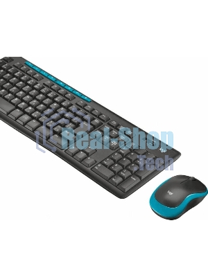 Комплект клавиатура+мышь Logitech MK275 беспроводной, USB, 1000 DPI, голубой/чёрный