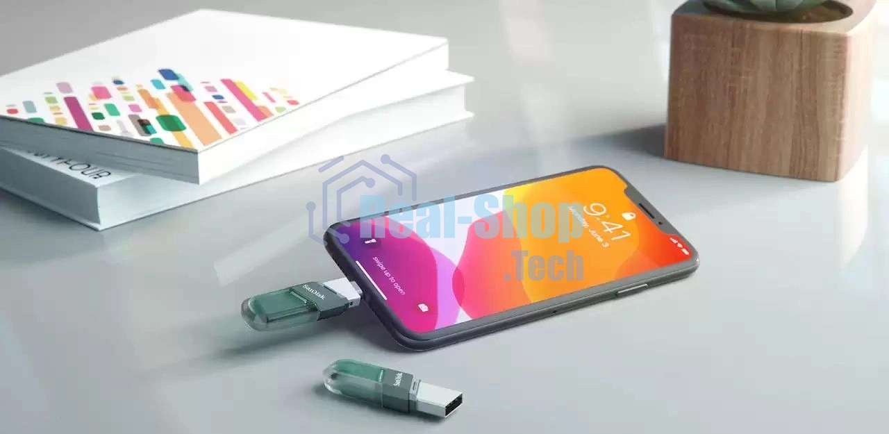 Флешка USB Sandisk 256Gb iXpand Flip SDIX90N-256G-GN6NE USB3.1 зеленый/серебристый