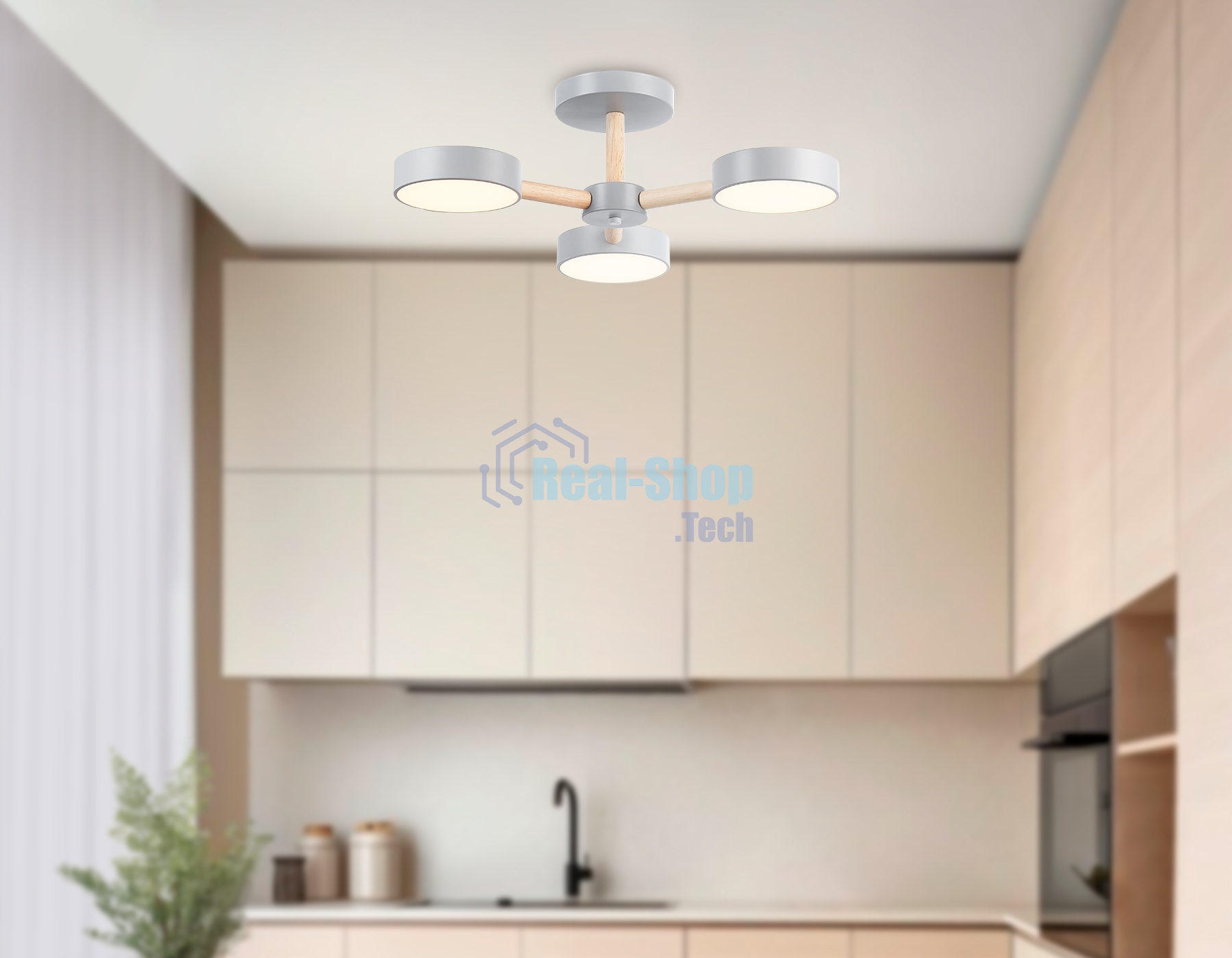 Светильник Ambrella light FL4822/3 GR серый 3000K-6400K 40W D580*160 (ПДУ ИК)
