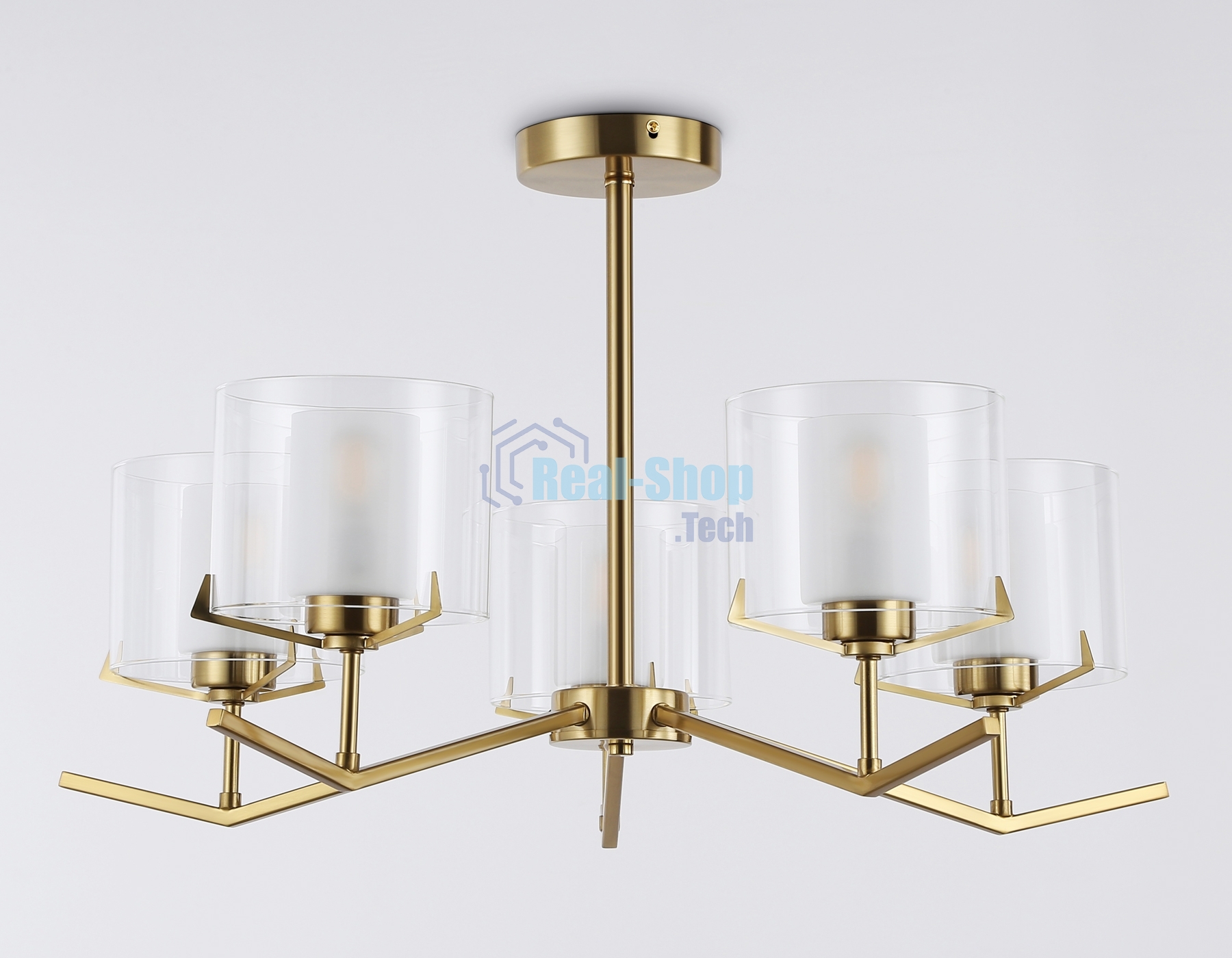 Светильник Ambrella light LH57007/5 BS/FR латунь/белый матовый E14/5 max 40W D690*390