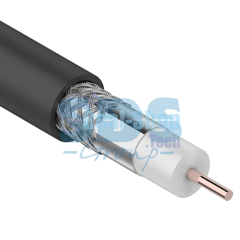 Кабель коаксиальный PROconnect RG-6U, 75 Ом, CCS/Al/Al, 48%, бухта 100 м, черный OUTDOOR