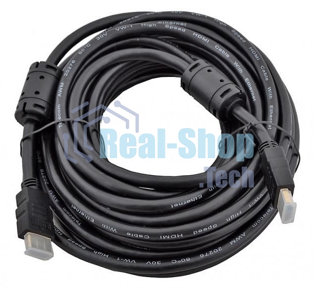 Кабель Ningbo HDMI-HDMI ver1.4 19M/19M 10м, плетеная оболочка, позолоченные контакты Blister box