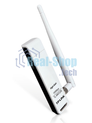 Адаптер TP-Link SOHO TL-WN722N 150Mbps High Gain Wireless N USB Adapter with Cradle, 1T1R, 2.4GHz, 802.11n/g/b, 1 detachable antenna