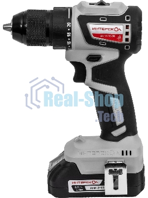 Дрель-шуруповерт ИНТЕРСКОЛ ДА-13/18В 50 КОМБИ, 18 В, 2 Ач, 50 Нм, бесщеточный