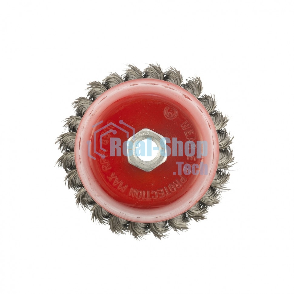 Щетка Matrix для УШМ, 100 мм, М14, Чашка, крученая проволока 0,35 мм