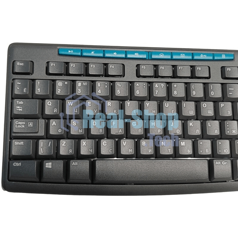 Комплект клавиатура+мышь Logitech MK275 беспроводной, USB, 1000 DPI, голубой/чёрный